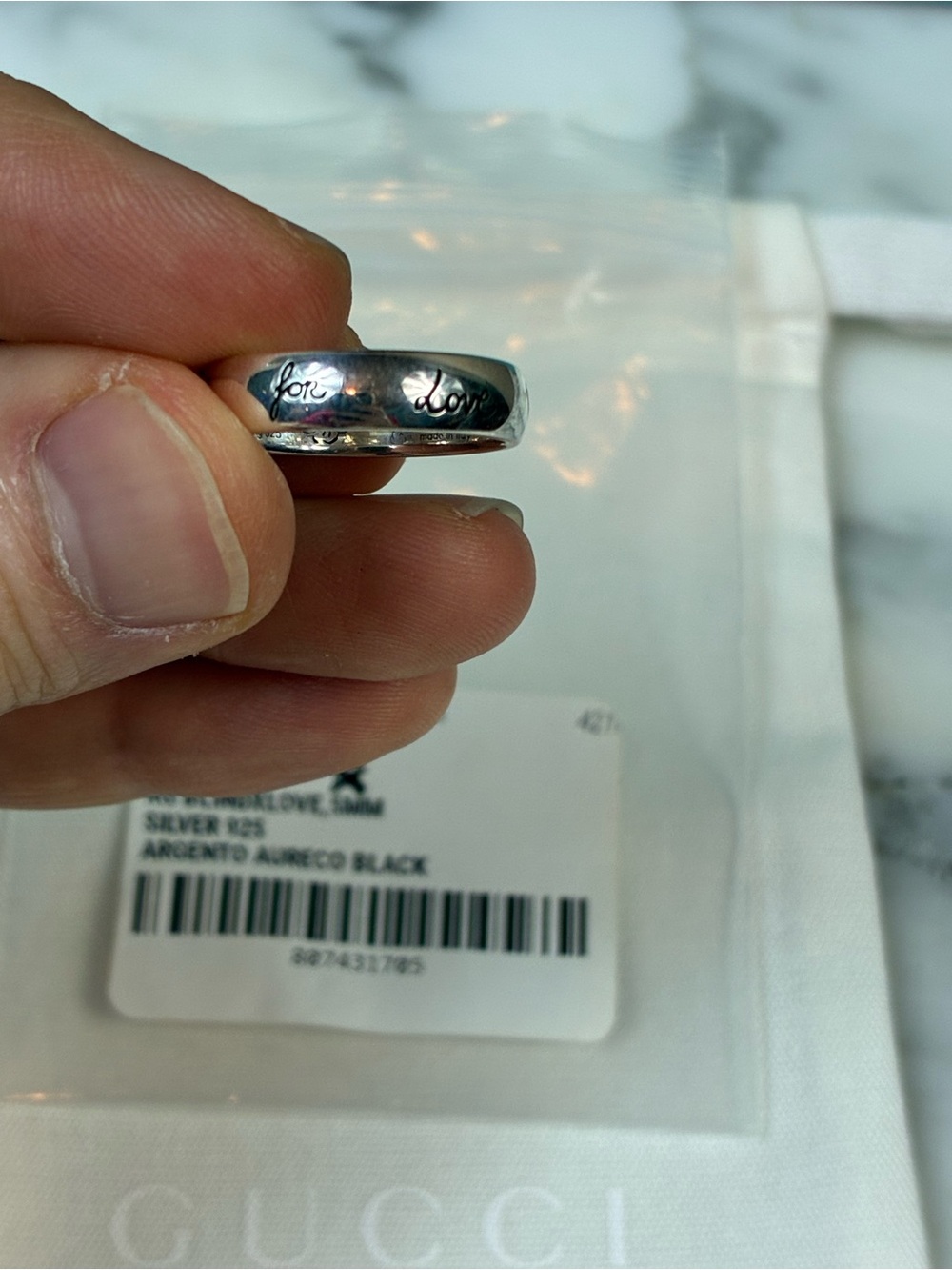 NWT Gucci Silver 925 Blind For Love GG Ring - IT Size 17 = 7.75 US - Picture 3 of 10